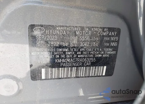 2024 Hyundai Ioniq 6 Se z USA, uszkodzony, nr VIN KMHM24AC7RA063255